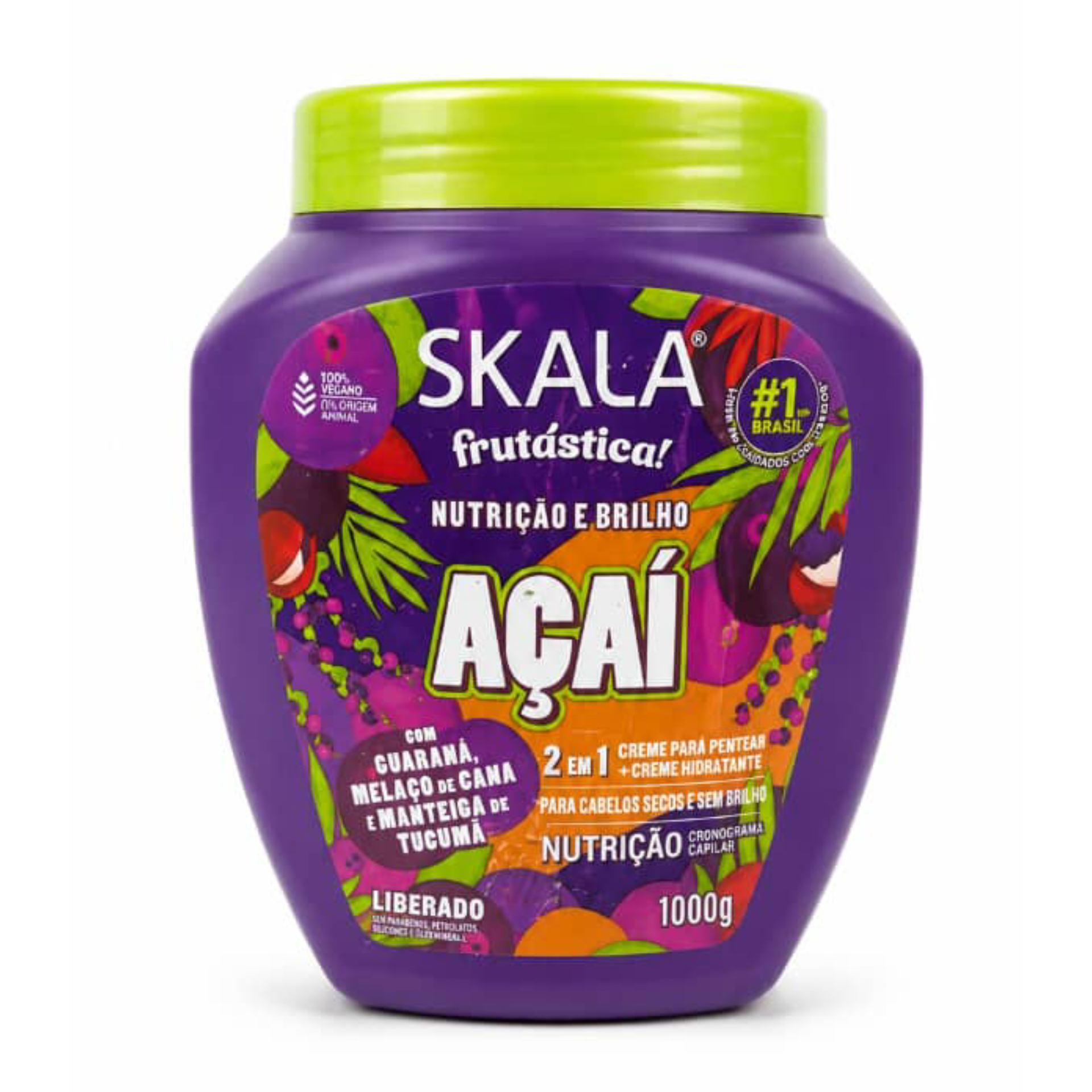 ماسک مو اسکالا آکای (Açaí) ۲ در ۱ Skala Frutástica حجم 1000 گرم | تغذیه و درخشان‌کننده مو