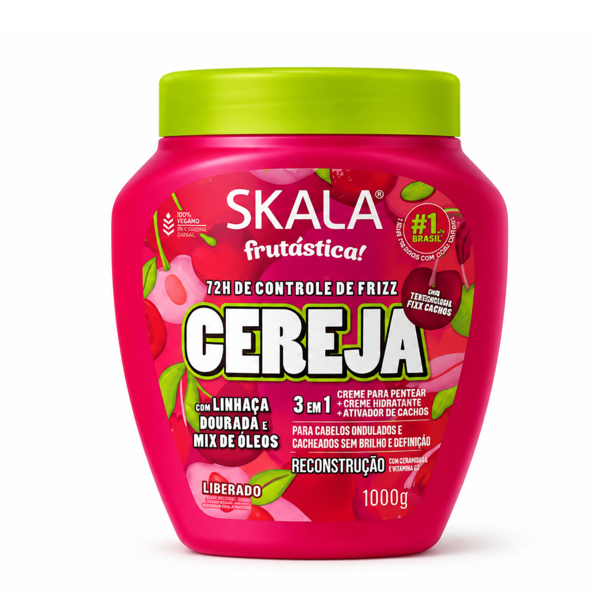 کرم حالت دهنده و کنترل وز 72 ساعته حالت مو گیلاس 2 در 1 اسکالا Skala Frutastica Cherry (Cereja) 3 In 1 Treatment Cream 1000g