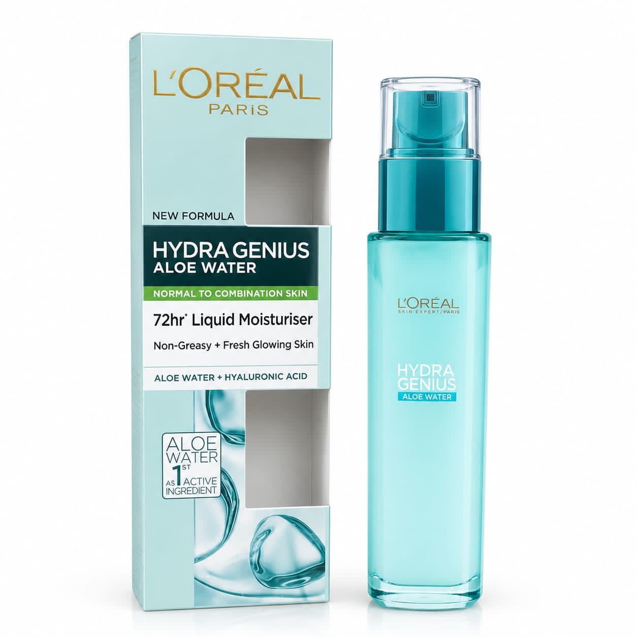 ژل آبرسان لورآل Hydra Genius Aloe Water مناسب پوست نرمال تا مختلط 70 میلی‌لیتر