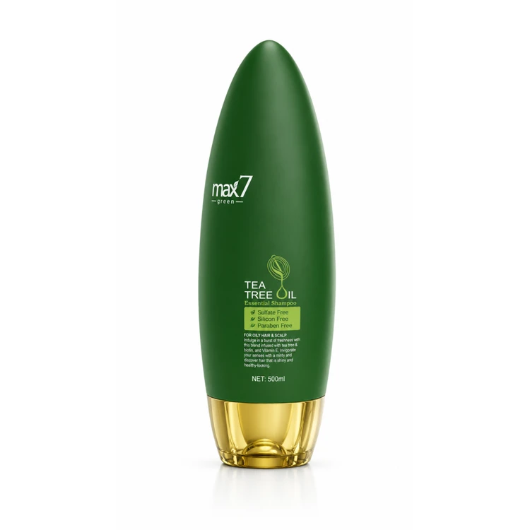 شامپو روغن درخت چای Max7 Green مخصوص موهای چرب 500 میلی‌لیتر
