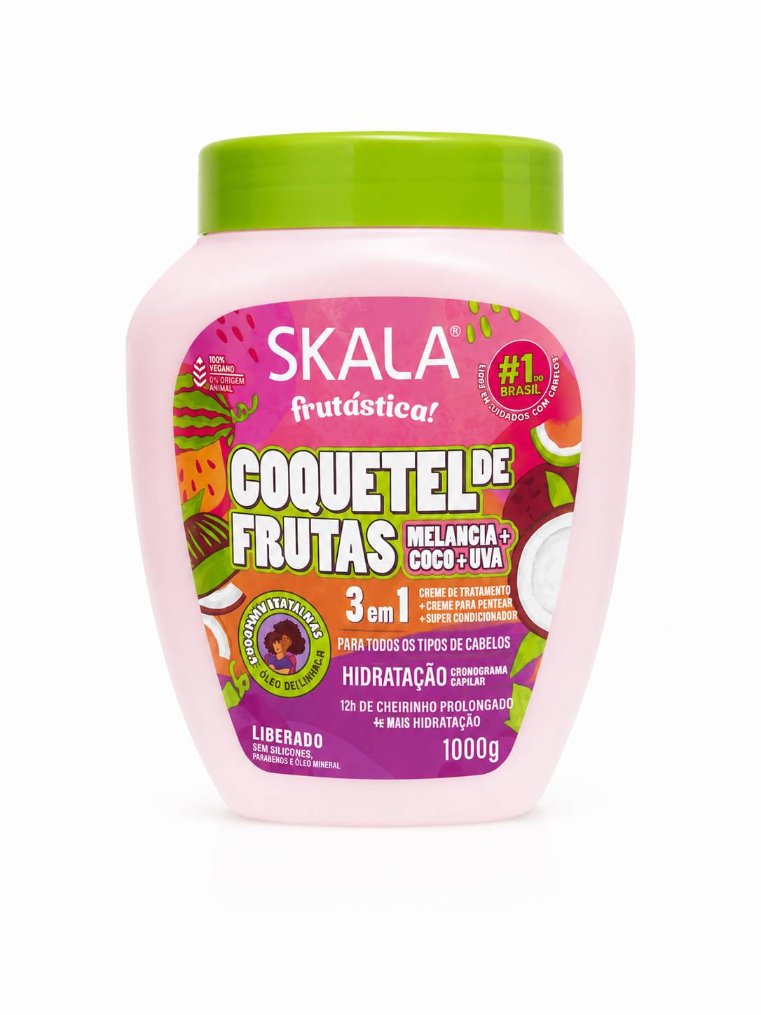 ماسک مو اسکالا کوکتل میوه‌ ای Skala Frutástica Coquetel de Frutas 3 در 1 حجم 1000 گرم