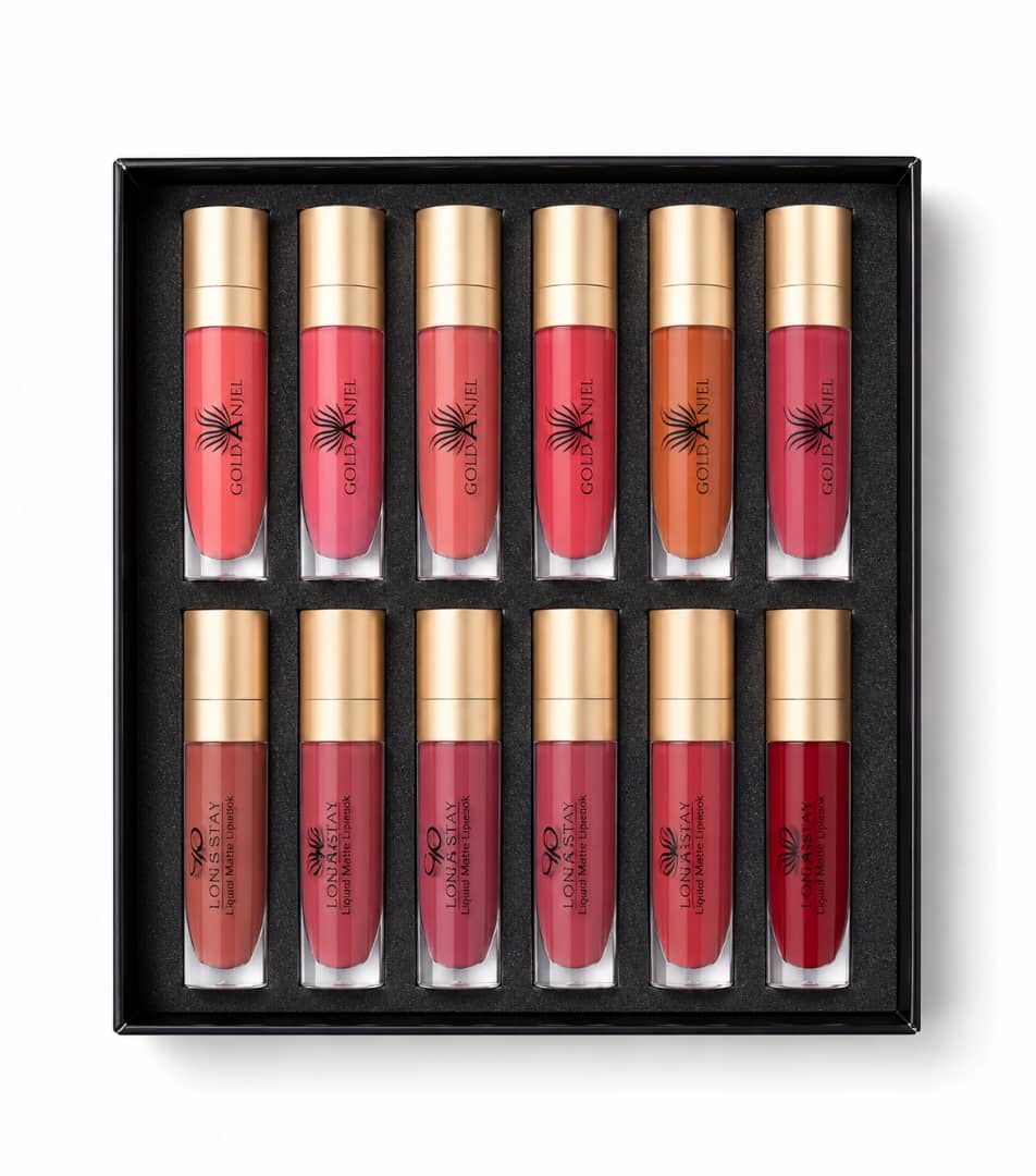 رژ لب مایع گلدن آنجل Long Stay مدل Liquid Matte پک ۱۲ رنگ