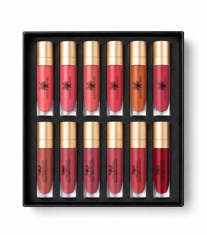 رژ لب مایع گلدن آنجل Long Stay مدل Liquid Matte پک ۱۲ رنگ