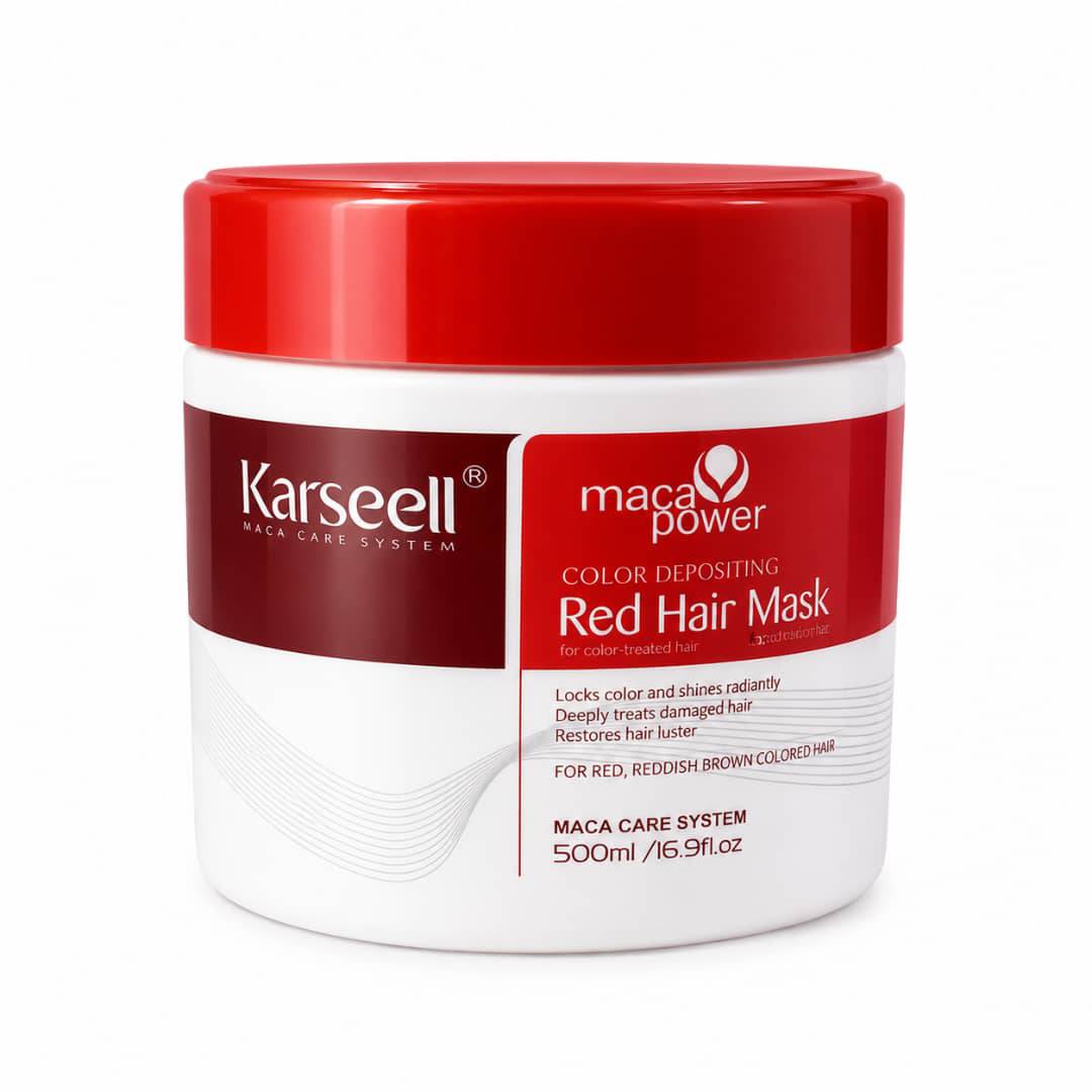ماسک موی قرمز کارسل اصل تثبیت کننده رنگ  حجم ۵۰۰ میل اورجینالkarseell