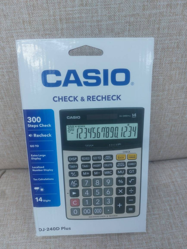 ماشین حساب کاسیو Casio DJ-240D Plus | ماشین حساب رومیزی ۱۴ رقمی