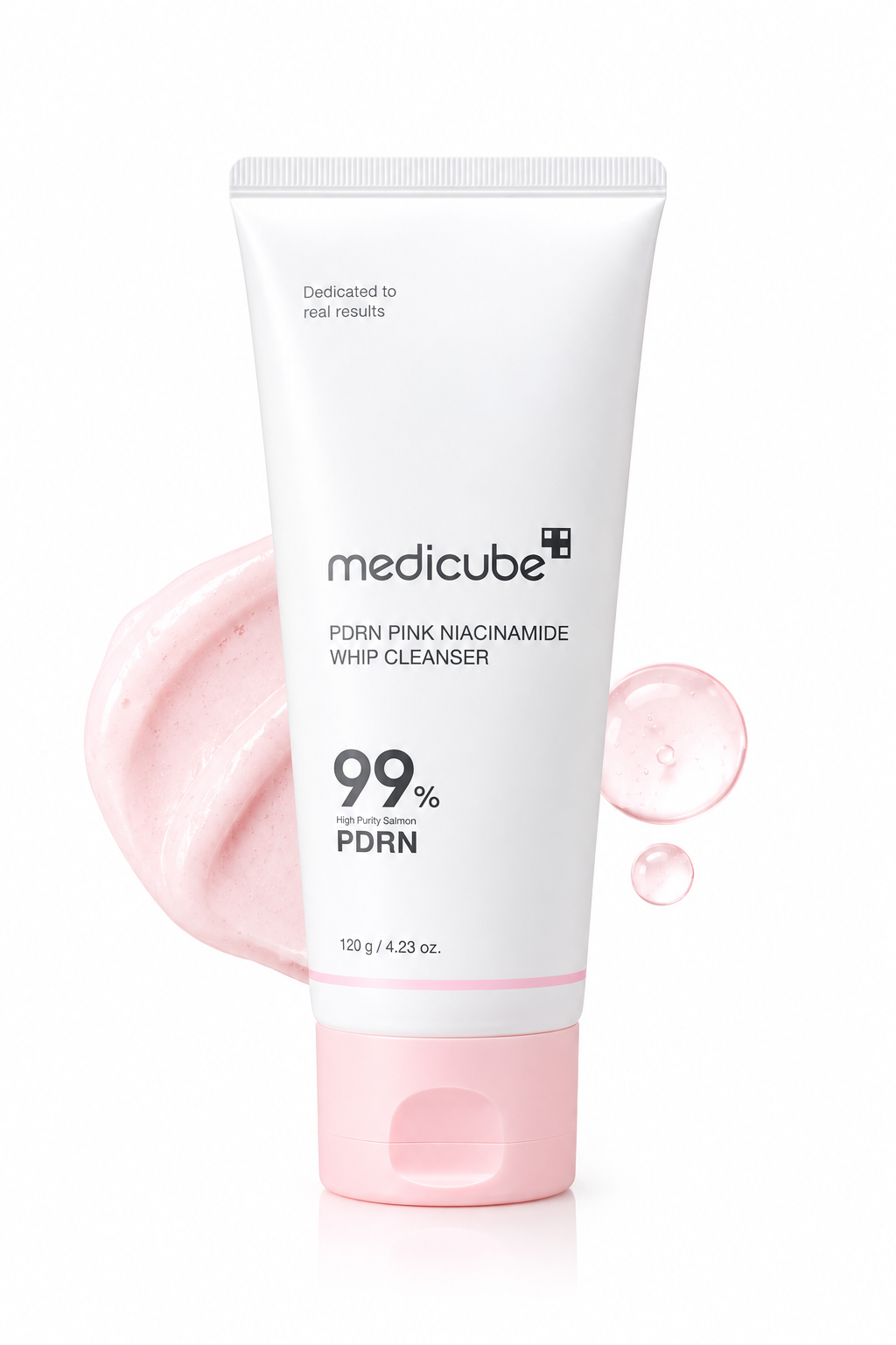 فوم شوینده PDRN صورتی و نیاسینامید مدی کیوب Medicube مدل Pink Niacinamide Whip Cleanser حجم 120 گرم